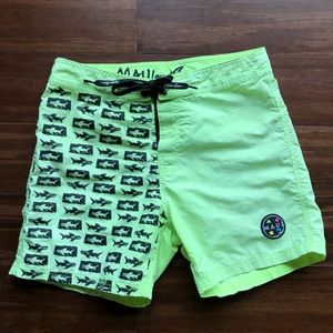 Maui and Sons Neon Yellow Swim Trunks